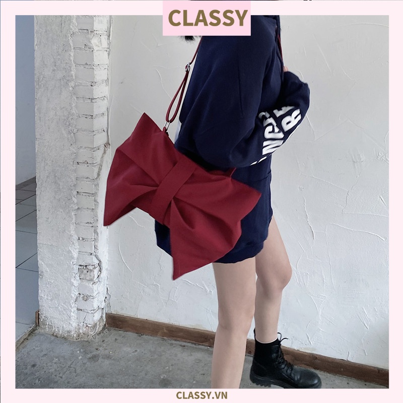 Túi đeo chéo Classy bằng vải hình nơ xinh xắn T596