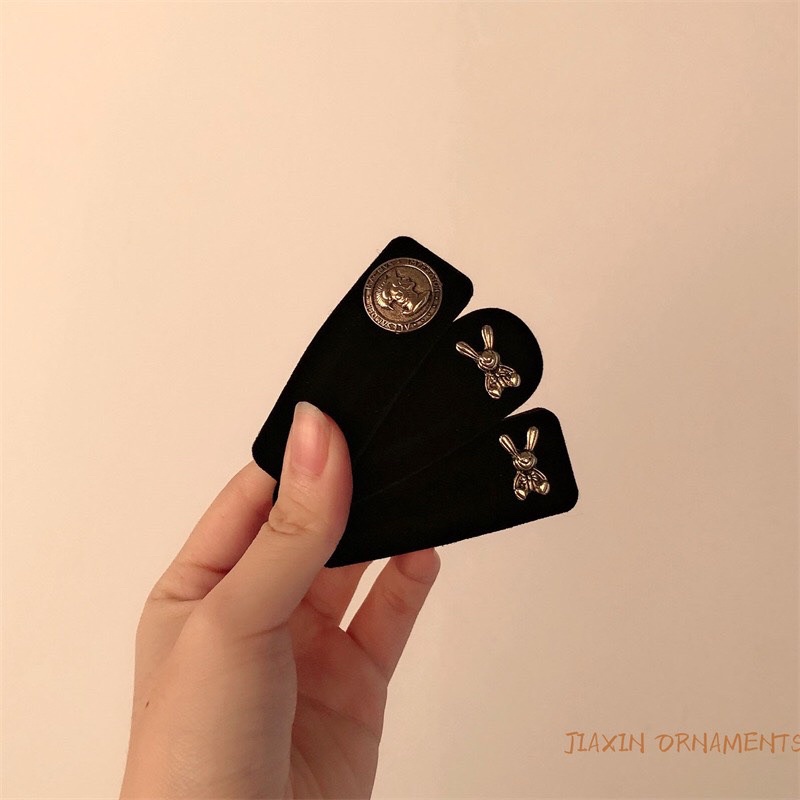 Kẹp tóc mái cho nữ đính hoạ tiết vintage dễ thương K31