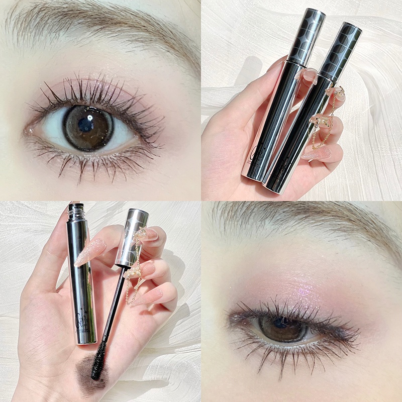 Cappuvini® Mascara chuốt mi cong dày chống thấm nước chống nhòe thiết kế ống màu bạc