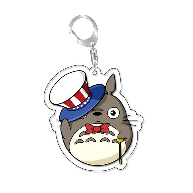 Móc Khóa Kim Loại Acrylic Trong Suốt Hình Totoro 12 Phong Cách
