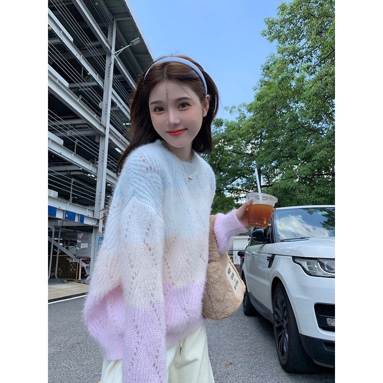 Porozi  Áo Sweater Tay Dài Cổ Tròn Phong Cách Thời Trang Hàn Quốc Dành Cho Nữ