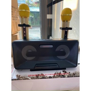 Loa karaoke Bluetooth SD-301 ( 2 mic không dây, khay để điện thoại)
