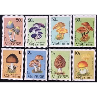 [15] Bộ Tem Sưu Tầm Việt Nam Chủ Đề Các Loại Nấm - 8 Con Stamps.