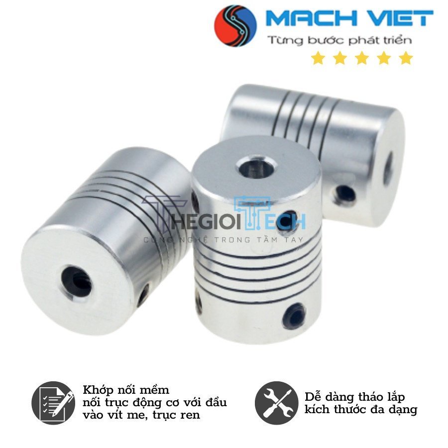 Khớp nối mềm nhiều kích cỡ , Khớp nối trục động cơ D19L25 (Đường kính ngoài 19mm . Độ dài 25mm) - 6*8