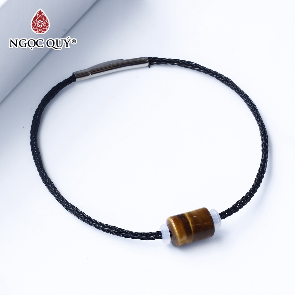 Vòng dây thép đá TA mắt hổ vàng nâu - Ngọc Quý