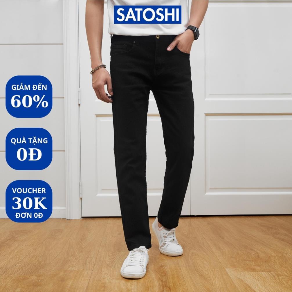 | Satoshi | Quần Jean nam SAQJ23 chất co giản dễ dàng vận động Basic SlimFit Black ⚡