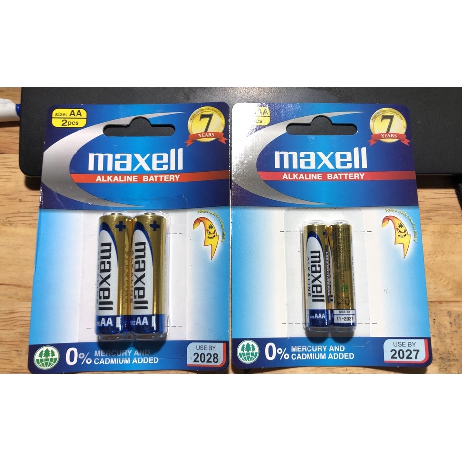 Vỉ 2 viên Pin AA (LR6) / AAA (LR03) Maxell Alkaline Chính Hãng