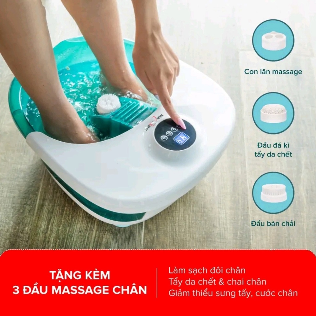 Bồn ngâm massage chân cao cấp điều chỉnh nhiệt độ Maxcare Max642Pro - HÀNG CHÍNH HÃNG - Tặng bộ làm móng tay