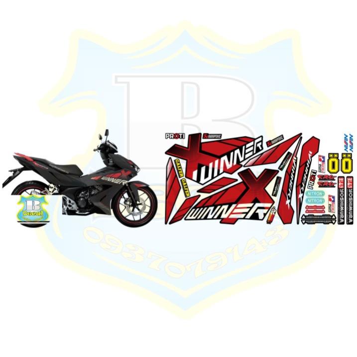 DECAL PVC 5 LỚP CHẤT LƯỢNG CAO Tem rời winner X đen nhám