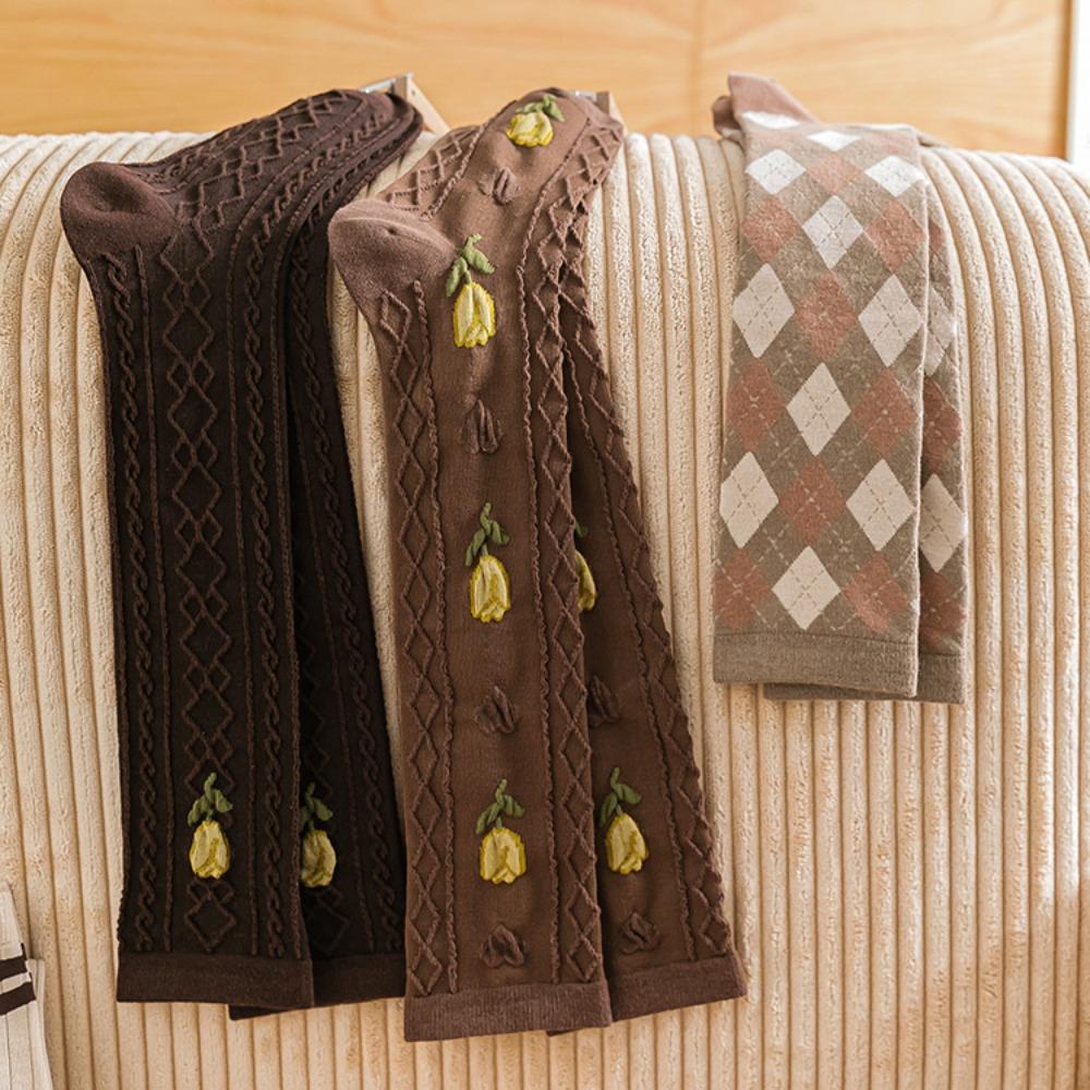 IVORY Vớ Dài Hình Hoa Tulip Thoải Mái Hợp Thời Trang Lolita Nhật Bản Đáng Yêu Cho Nữ