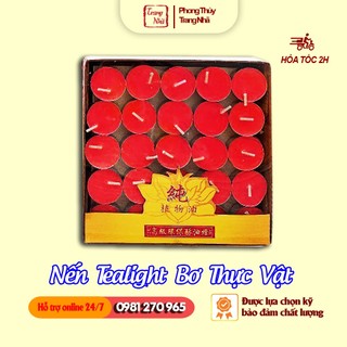 Nến tealight bơ thực vật 100 viên/hộp, cháy 1h/ 1 viên