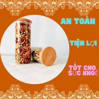 Ngũ cốc Granola ăn kiêng 90% hạt nhiều macca, óc chó đỏ, hũ thuỷ tinh cao cấp, an toàn cho sức khoẻ