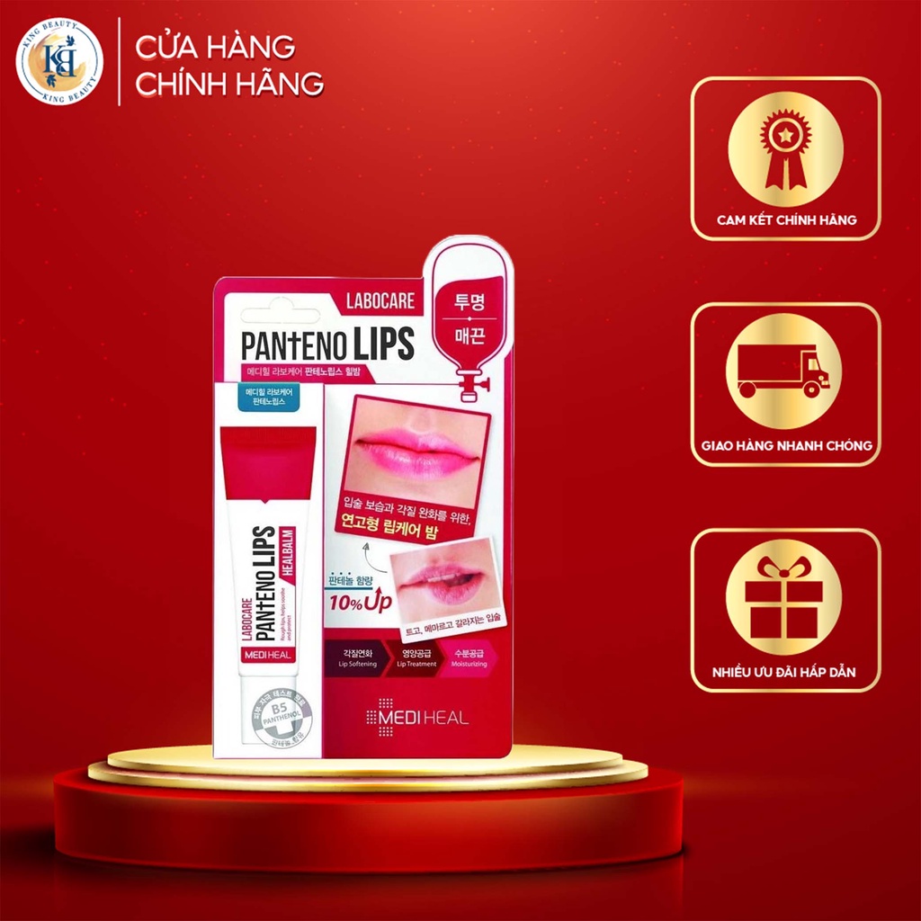 Gel Dưỡng Ẩm, Cải Thiện Tình Trạng Khô Môi, Nứt Nẻ, GiảmThâm Môi Mediheal Labocare Panteno Lips Healbalm 10ml ( Màu đỏ )