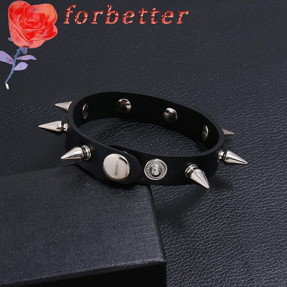 Vòng đeo tay bằng da PU đính đinh tán phong cách gothic cá tính