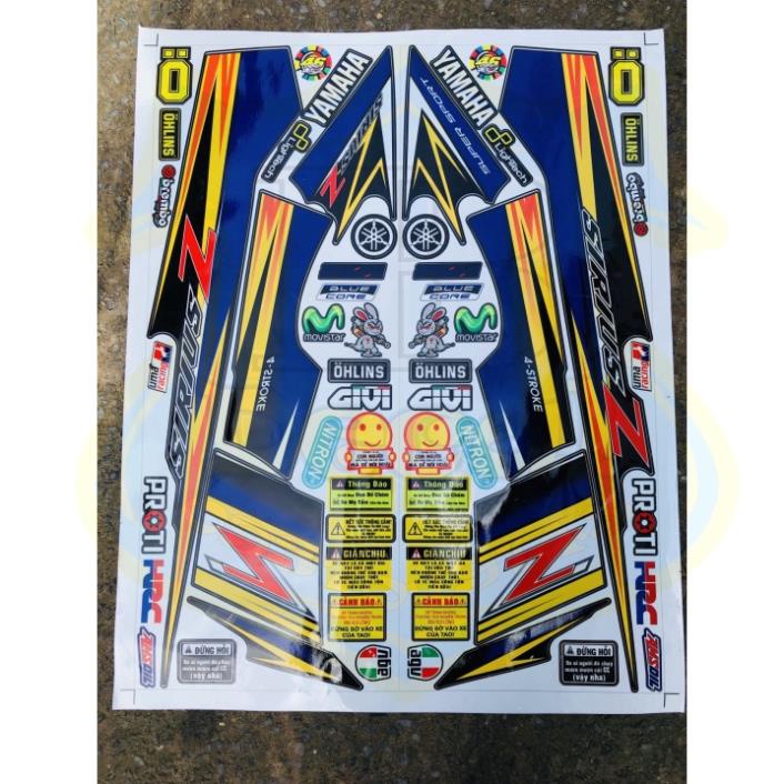 FREE SHIP + SALE SỐC +DECAL PVC 5 LỚP CHẤT LƯỢNG CAO Tem rời SIRIUS CHỮ Z XANH ĐEN