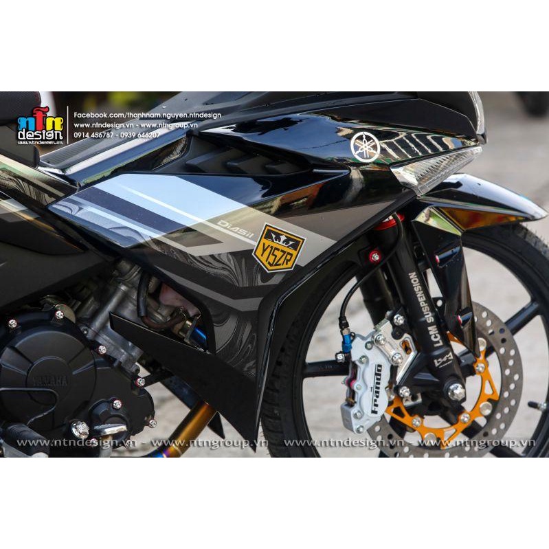 TEM RỜI mẫu Y15ZR 2022 xám cho Exciter 150 đen - tem cao cấp không bay màu