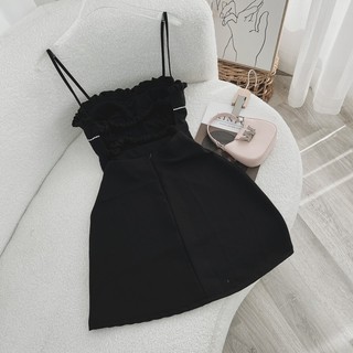 ĐẦM ĐEN 2S VIỀN BÈO XẾP LY NGỰC 🖤