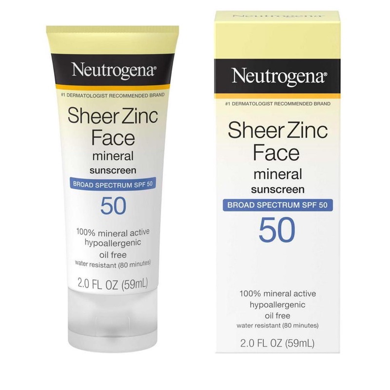 Kem chống nắng Neutrogena Sheer Zinc Face SPF 50 ( Full box)