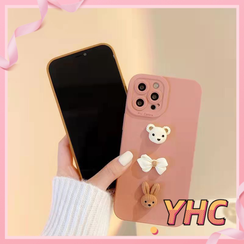 ốp iphone Hình Thỏ 3D Dễ Thương tương thích iPhone 6s 6splus 7 7plus 8 8plus X XS 11 12 Pro Max Plus Promax-035