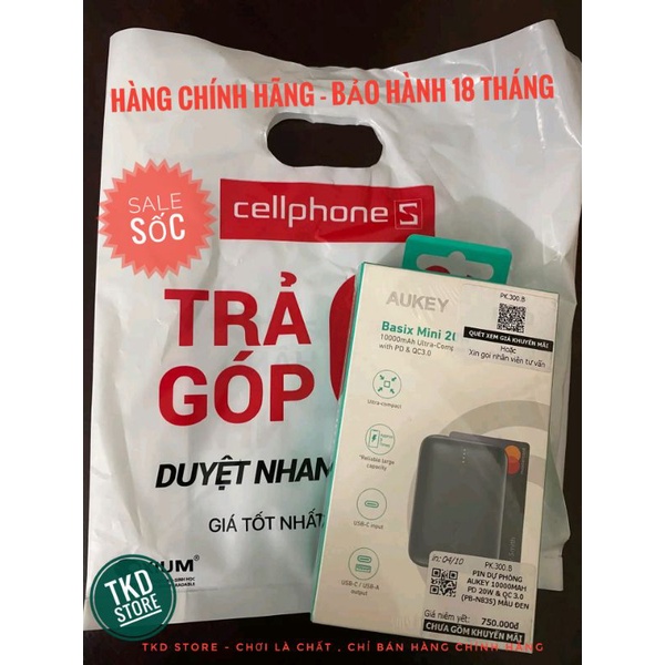 Sạc dự phòng Aukey - Siêu nhỏ gọn: Hàng chính hãng, Bảo hành 18 tháng