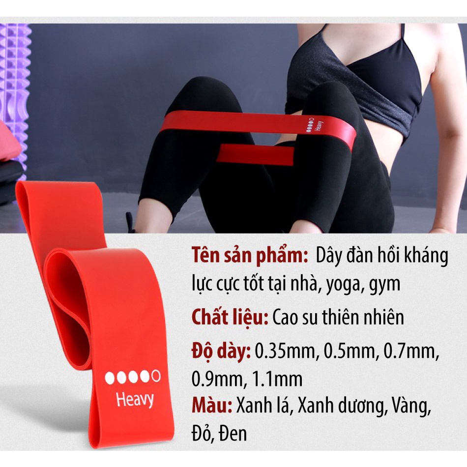 Dây đàn hồi kháng lực BG Miniband tập Gym Yoga Thái Lan cao cấp đa năng mới 2023 MÀU VÀNG (L) 11-13KG HOT