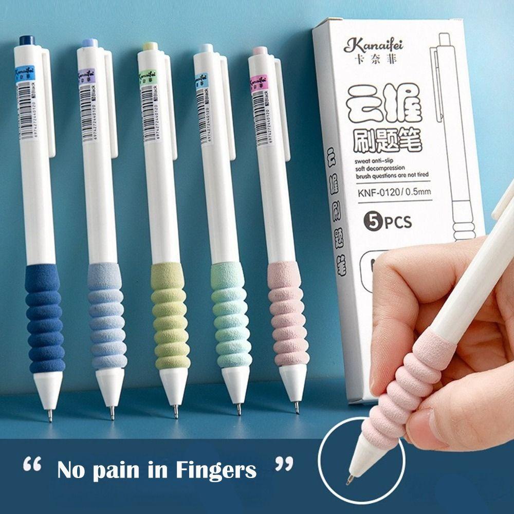 Set 5 Bút Bi Mực Đen Không Đau Ngón Tay Thanh Lịch