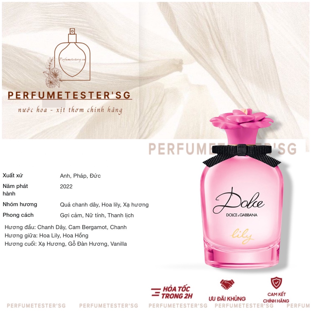 [ᴀᴜᴛʜᴇɴᴛɪᴄ] Nước hoa Dolce & Gabbana Dolce Lily -𝒑𝒆𝒓𝒇𝒖𝒎𝒆𝒕𝒆𝒔𝒕𝒆𝒓