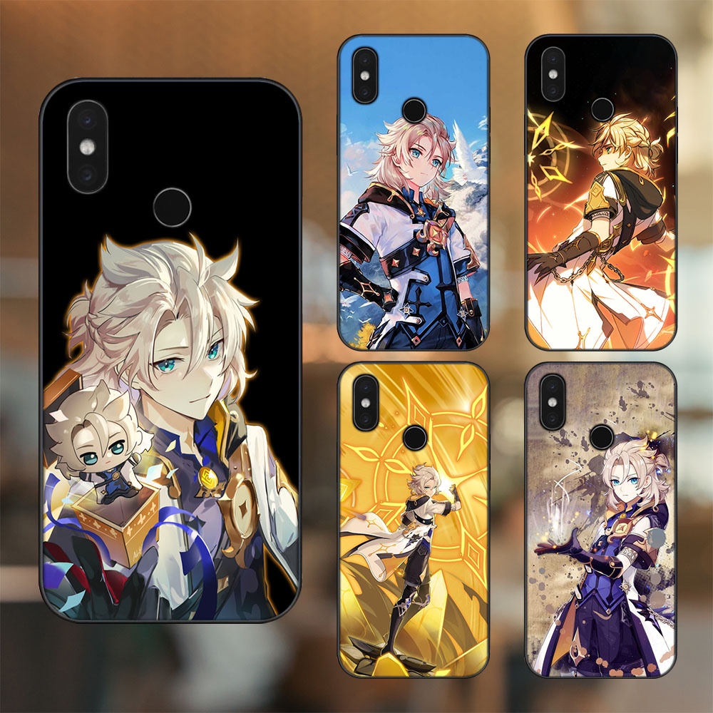 Ốp lưng Xiaomi Mi 8, Mi 8 SE viền đen in hình Albedo Genshin Impact