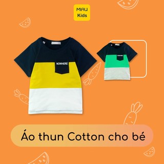 Áo thun bé trai có túi Phối 3 Màu Đáng Yêu Thun Cotton Thoáng Mát Cho bé mặc đi học đi chơi - Quần áo trẻ em MiauKids