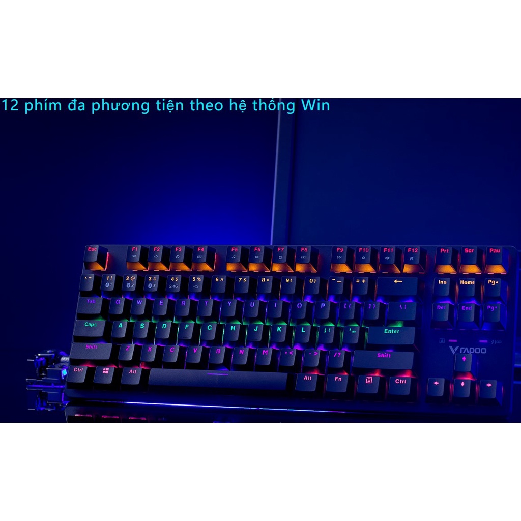 Bàn phím cơ Rapoo V500 Pro-87 Multimode, bàn phím bluetooth đa kết nối bluetooth/Usb 2.4Hz/có dây Bexal RP01