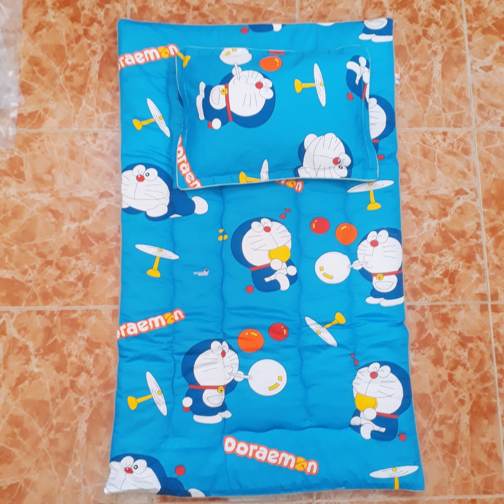 Bộ gối nệm COTTON IN HÌNH cho em bé đi mẫu giáo vải cara kim home