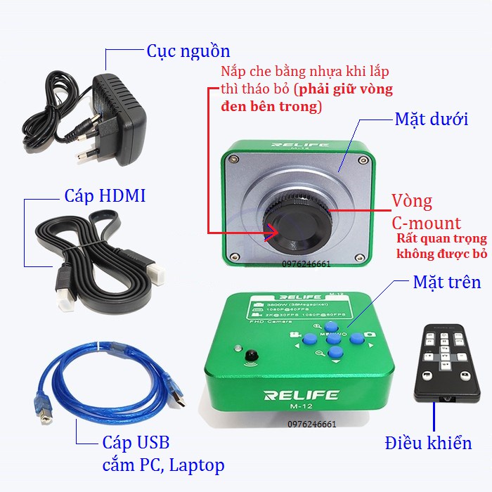 Kính hiển vi 3 mắt RELIFE RL-M3T-B1 (kèm đèn Led)