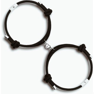 vòng cặp tình yêu, vòng đôi nam nữ biểu tượng mặt trăng mặt trời có nam châm trái tim, dây dù cao cấp có thể điều chỉnh