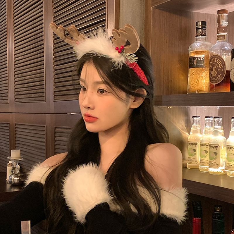 Băng Đô Cài Tóc Hình Sừng Tuần Lộc Giáng Sinh Siêu Nữ Tính