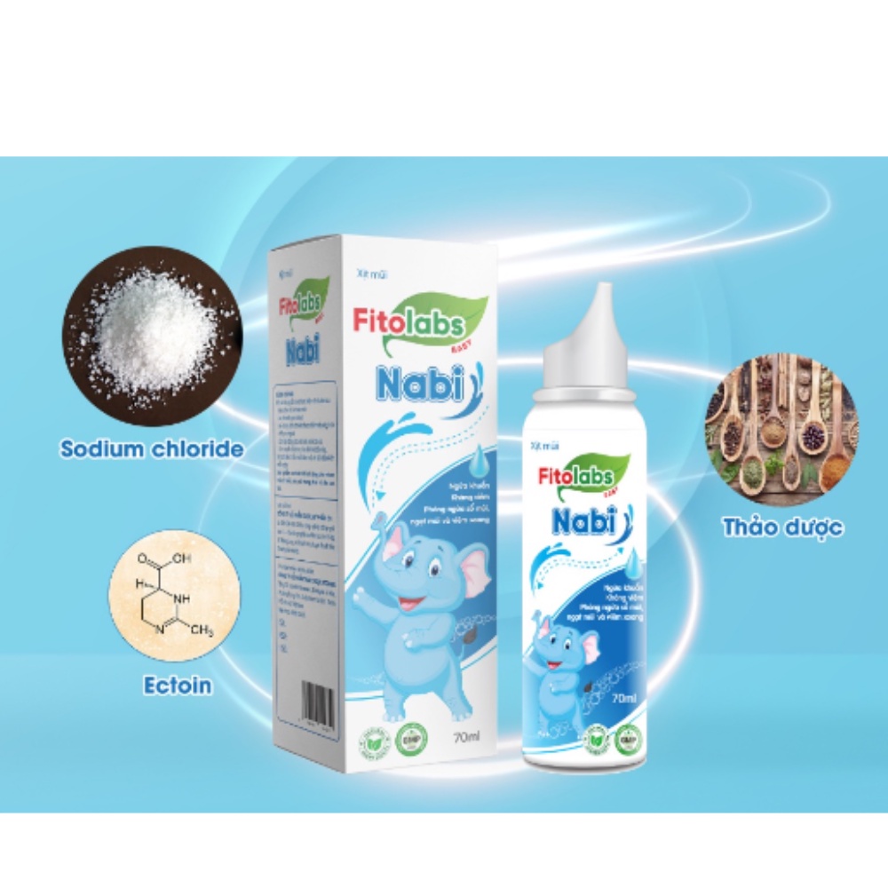 Xịt Mũi Thảo Dược An Toàn Cho Bé Fitolabs Nabi Vệ Sinh Mũi Hằng Ngày Giúp Thông Thoáng, Giảm Khô Và Nghẹt Mũi Lọ 70ml