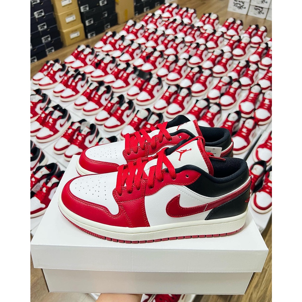 Giày Thời Trang  Nike Air Jordan 1 Low Trắng Đỏ -Chính Hàng 100% DC0774-160