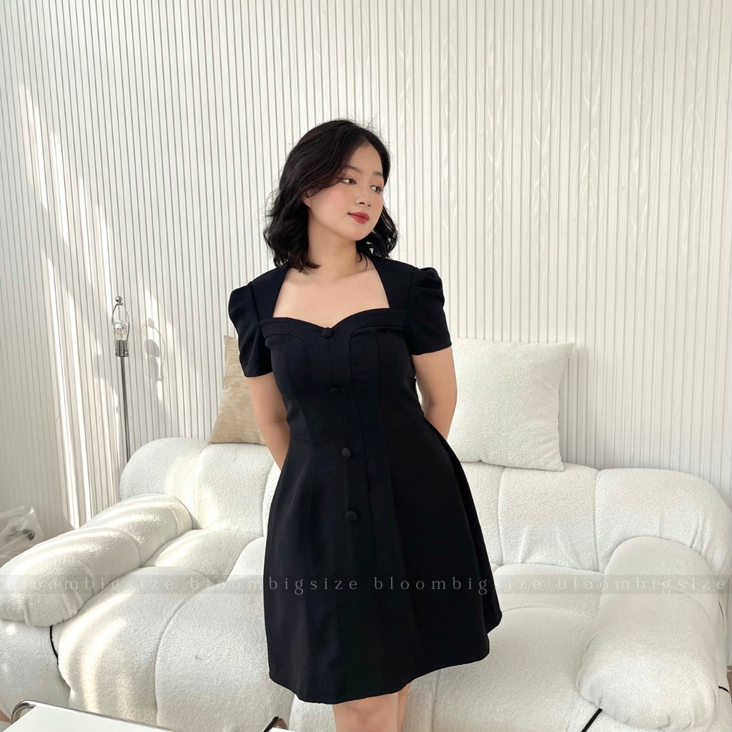 Váy Đầm BIGSIZE Dáng Chần Chỉ Cúc Bọc Siêu Tôn Dáng (Size 60-85kg)