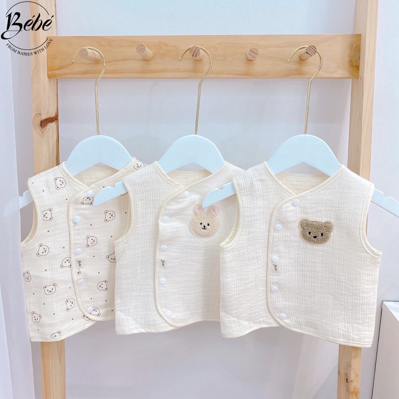 áo gile mỏng xô musilin trần cao cấp cho bé