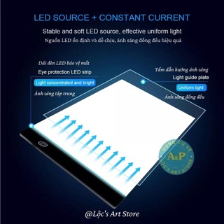 Bảng Hắt Sáng A4 Đèn Led 3 Mức Độ Sáng (Kèm Dây Sạc)