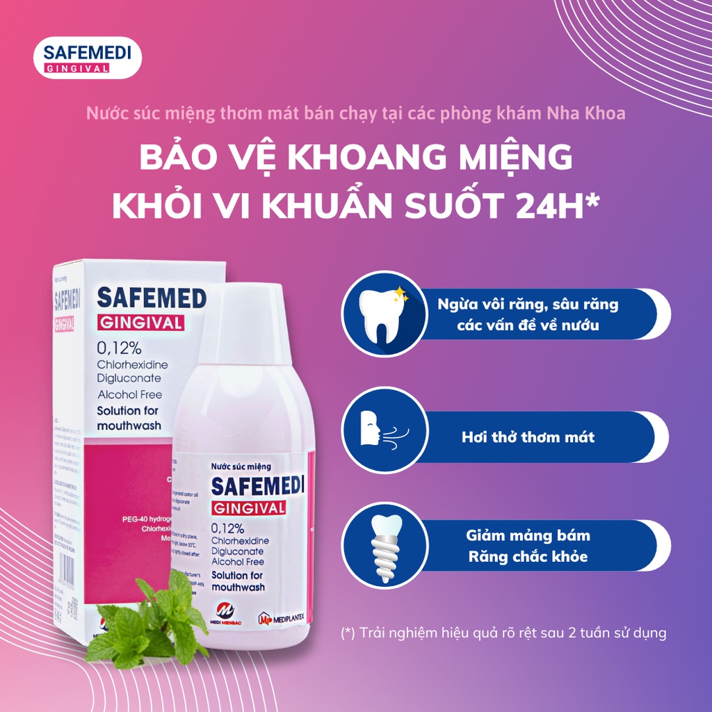 Nước súc miệng Safemedi Gingival 250ml