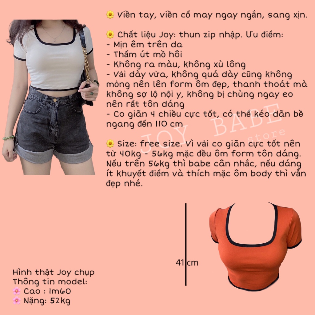 Áo croptop xịn cổ vuông viền chữ U Basic 🔲 sớ thun cao cấp Forever 21 🔳 co giãn 4 chiều cực tốt, ôm body sexy CRON 6 -4C