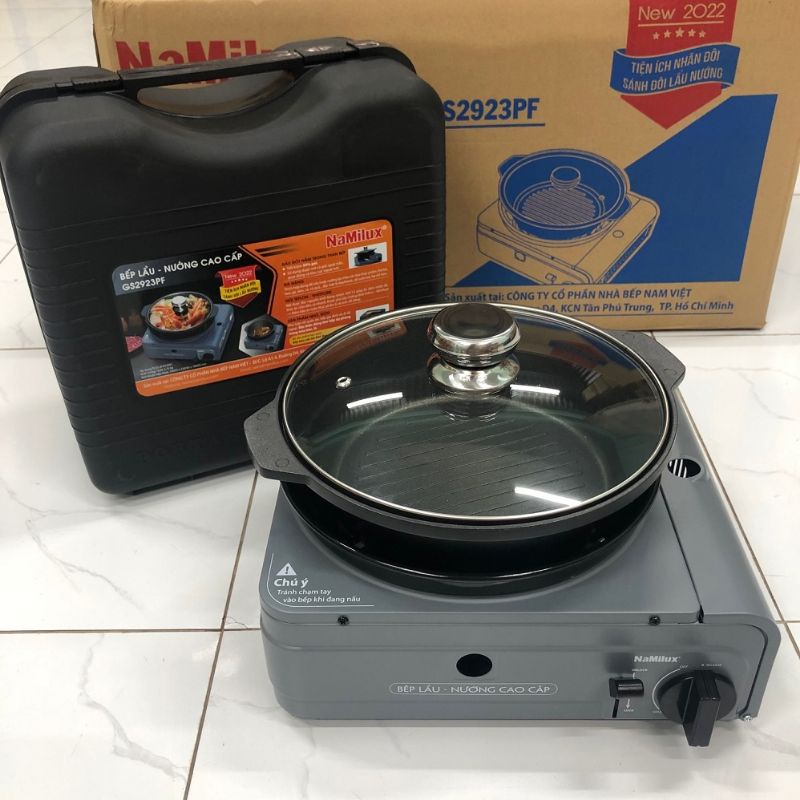 BẾP gas mini Nấu + nướng GS-2923PF (đặt biệt nồi nấu & nướng) hàng chính hãng namilux.