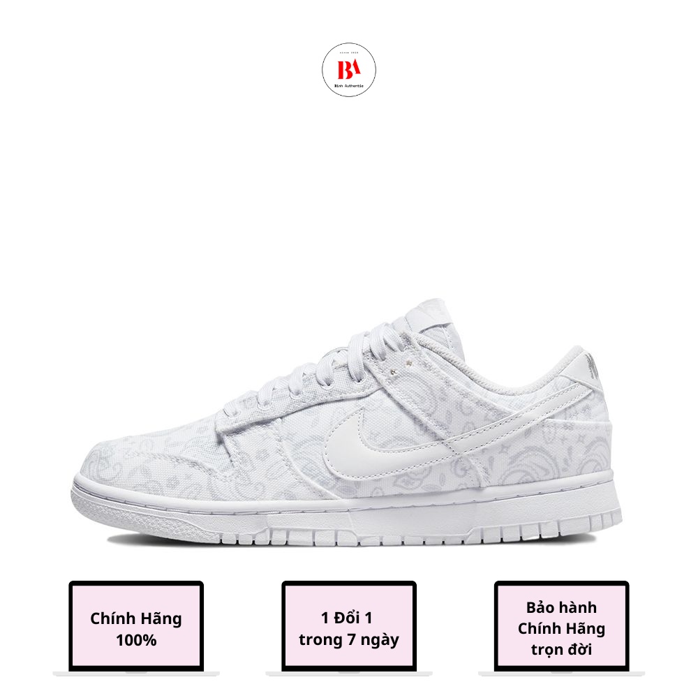 Chính Hãng Giày Nike Dunk Low White Paisley