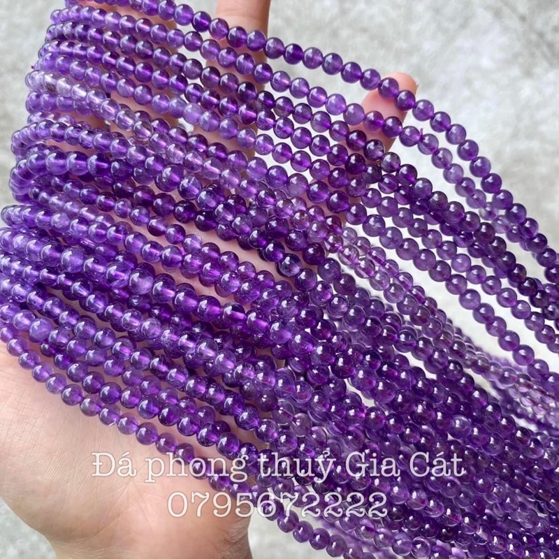 Vòng tay ThachAnh tím 5A quấn 3 vòng kiểm định