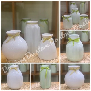 Lọ hoa gốm sứ Bát Tràng, lọ hoa decor trang trí Bát Tràng màu trắng, xanh đủ mẫu