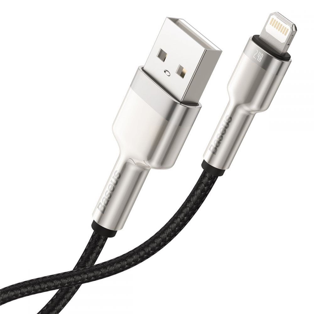 Dây Cáp Sạc Nhanh Baseus Đầu USB to IP 2.4A Bọc Dù Cao Cấp Nhiều Màu