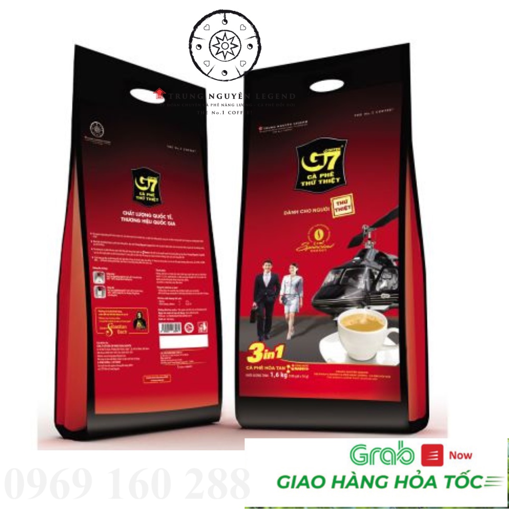 Cà Phê Sữa Hòa Tan Trung Nguyên G7 3in1 - Bịch 100 Gói dài