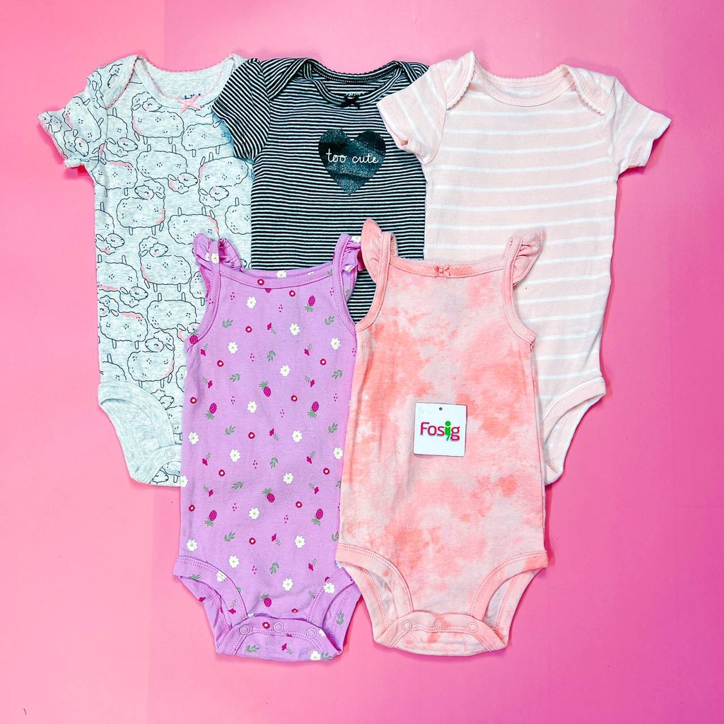 Set 5 Bodysuit Tay Ngắn Bé Gái - Combo ngẫu nhiên