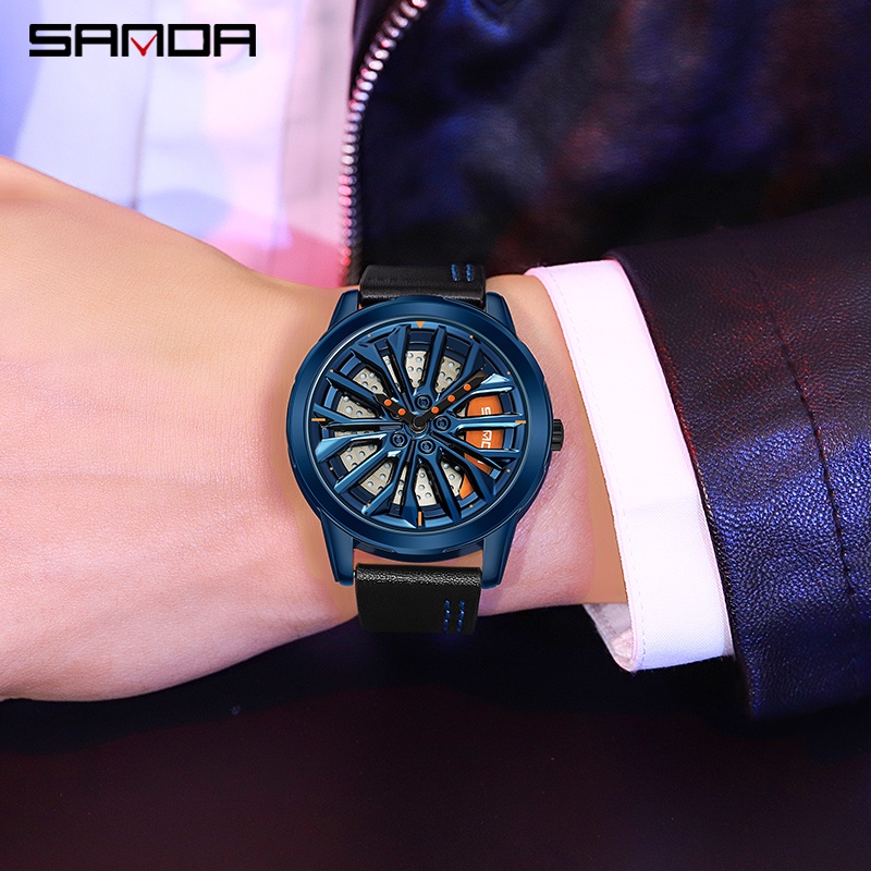 Đồng hồ SANDA SD1063-2 máy quartz thiết kế phong cách xe đua độc đáo thời trang dành cho nam