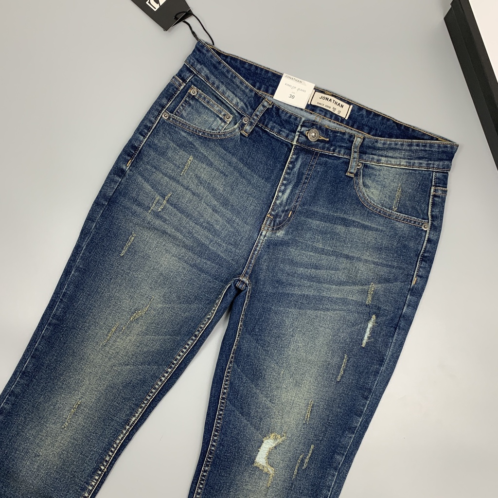 Quần jean nam xanh đậm JONATHAN QJ054 vải denim cao cấp co giãn nhẹ 4 chiều, form dáng chuẩn đẹp, trẻ trung, hottrend